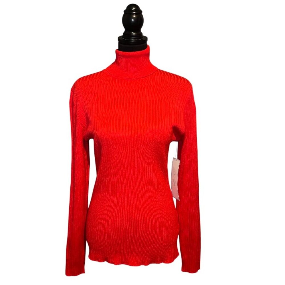 MADISON GREY RIBBED TURTLENECK SWEATER